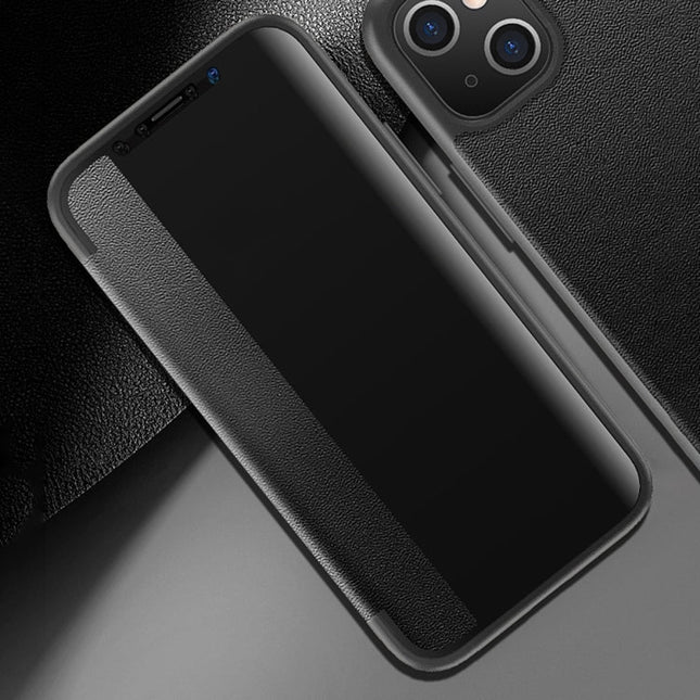 Magnetic Side Window View Shockproof Horizontal Flip Leather Case, For iPhone 14 Plus