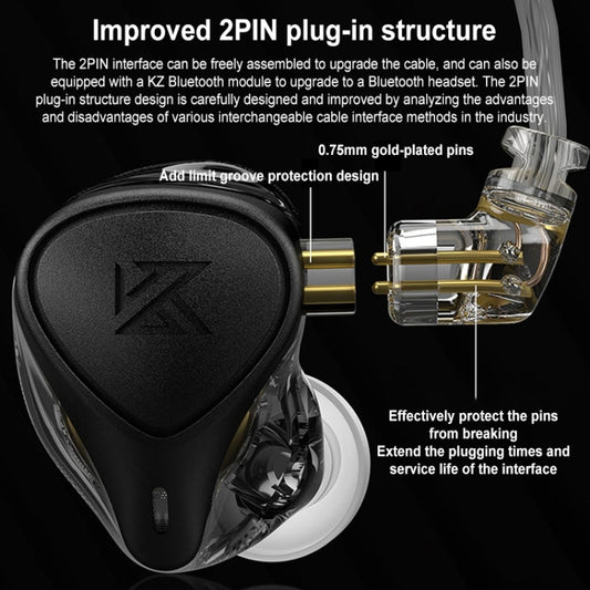 KZ-ZEX PRO Electrostatic Coil Iron Hybrid In-Ear Headphones, With Microphone, Without Microphone