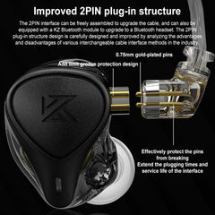 KZ-ZEX PRO Electrostatic Coil Iron Hybrid In-Ear Headphones, With Microphone, Without Microphone