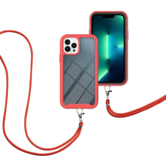 Starry Sky Solid Color Series Shockproof PC + TPU Phone Case with Neck Strap, For iPhone 14 Pro Max, For iPhone 14 Pro, For iPhone 14 Max, For iPhone 14, For Motorola Moto G 5G 2022, For Motorola Moto G Stylus 2022 4G