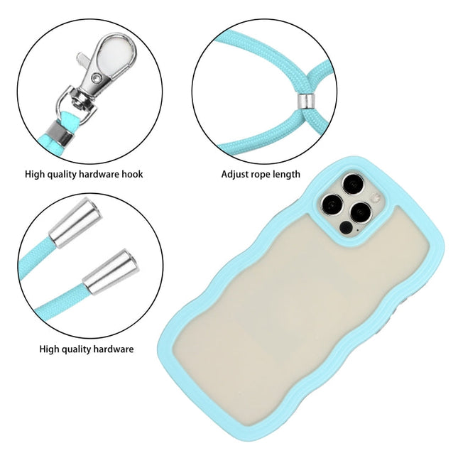 Lanyard Candy Color Wave TPU Clear PC Phone Case, For iPhone 12 Pro Max, For iPhone 11, For iPhone 11 Pro Max, For iPhone X / XS