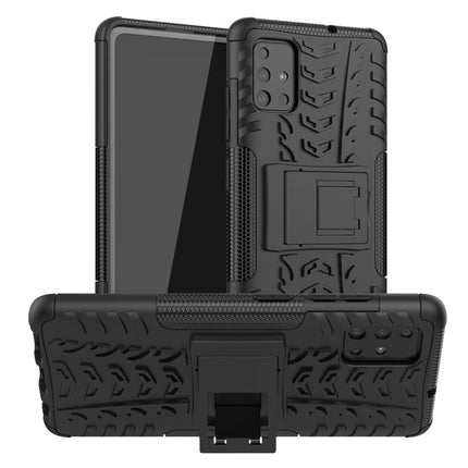 Tire Texture Shockproof TPU+PC Protective Case with Holder, For Xiaomi Redmi Note 8T, For Galaxy A51, For Galaxy A71, For Galaxy Note 10 Lite, For Galaxy S20+, For Galaxy S20 Ultra, For Galaxy A01, For OPPO Realme XT