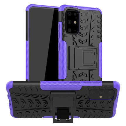 Tire Texture Shockproof TPU+PC Protective Case with Holder, For Xiaomi Redmi Note 8T, For Galaxy A51, For Galaxy A71, For Galaxy Note 10 Lite, For Galaxy S20+, For Galaxy S20 Ultra, For Galaxy A01, For OPPO Realme XT