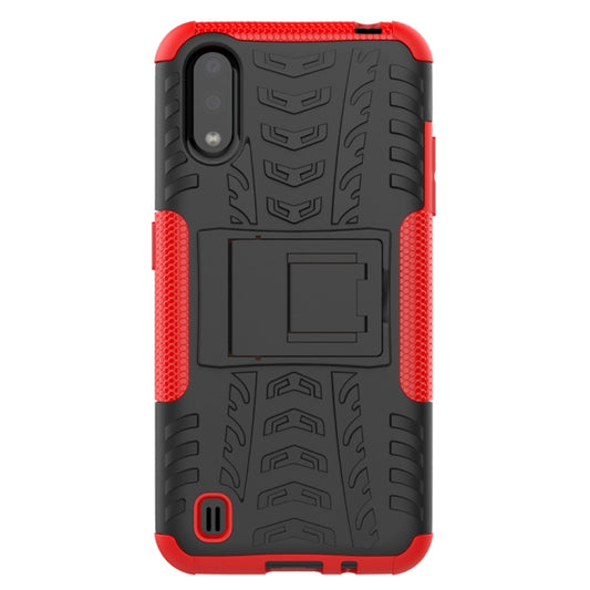 Tire Texture Shockproof TPU+PC Protective Case with Holder, For Galaxy A01, For Motorola One Macro, For OPPO Realme XT, For Motorola G8 Play