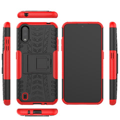 Tire Texture Shockproof TPU+PC Protective Case with Holder, For Galaxy A01, For Motorola One Macro, For OPPO Realme XT, For Motorola G8 Play