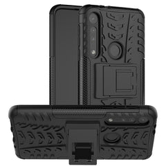 Tire Texture Shockproof TPU+PC Protective Case with Holder, For Galaxy A01, For Motorola One Macro, For OPPO Realme XT, For Motorola G8 Play