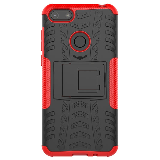 Tire Texture Shockproof TPU+PC Protective Case with Holder, For Motorola E6 Play, For Huawei Honor 9X Pro, For Huawei Y9 Prime