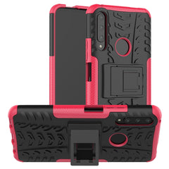 Tire Texture Shockproof TPU+PC Protective Case with Holder, For Motorola E6 Play, For Huawei Honor 9X Pro, For Huawei Y9 Prime