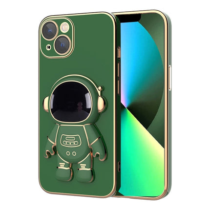 Plating Astronaut Holder Phone Case with Lens Film, For iPhone 13 Pro Max, For iPhone 13 Pro, For iPhone 13