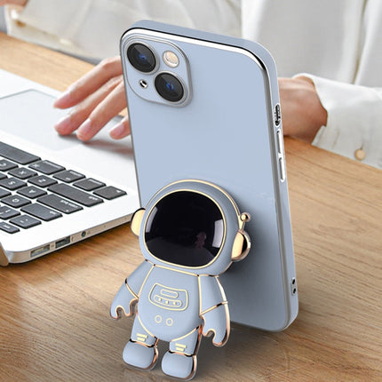 Plating Astronaut Holder Phone Case with Lens Film, For iPhone 12, For iPhone 12 mini, For iPhone 11 Pro Max