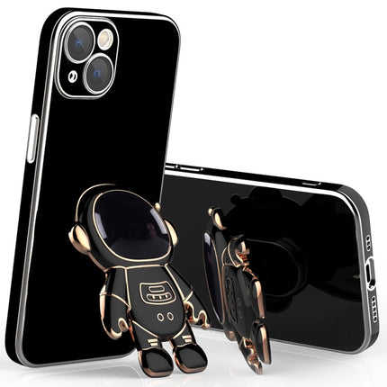 Plating Astronaut Holder Phone Case with Lens Film, For iPhone 12, For iPhone 12 mini, For iPhone 11 Pro Max