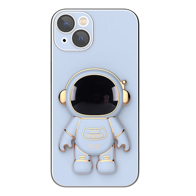 Plating Astronaut Holder Phone Case with Lens Film, For iPhone 11 Pro, For iPhone 11