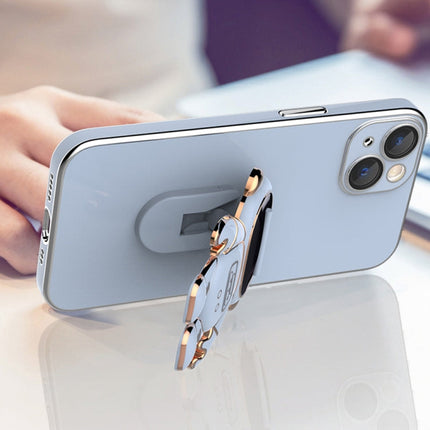 Plating Astronaut Holder Phone Case with Lens Film, For iPhone 11 Pro, For iPhone 11