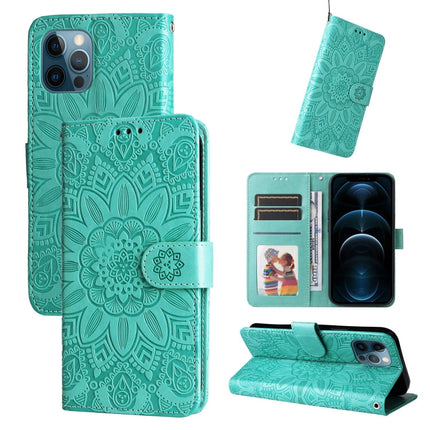 Embossed Sunflower Leather Phone Case, For iPhone 12 mini, For iPhone 12 / 12 Pro, For iPhone 12 Pro Max, For iPhone 11