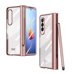 Full Body Electroplating Hinge Phone Case with Pen Slot, For Samsung Galaxy Z Fold4
