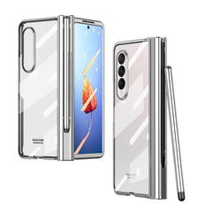 Full Body Electroplating Hinge Phone Case with Pen Slot, For Samsung Galaxy Z Fold4