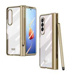 Full Body Electroplating Hinge Phone Case with Pen Slot, For Samsung Galaxy Z Fold4