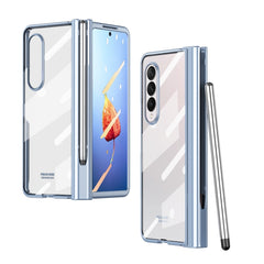 Full Body Electroplating Hinge Phone Case with Pen Slot, For Samsung Galaxy Z Fold4