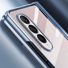 Full Body Electroplating Hinge Phone Case with Pen Slot, For Samsung Galaxy Z Fold4