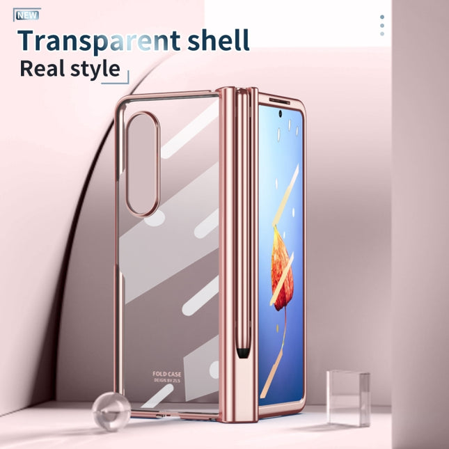 Full Body Integrated Electroplating Hinge Phone Case with Pen Slot, For Samsung Galaxy Z Fold4