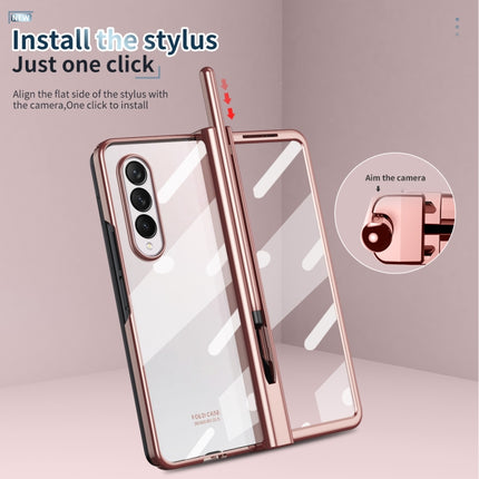 Full Body Integrated Electroplating Hinge Phone Case with Pen Slot, For Samsung Galaxy Z Fold4