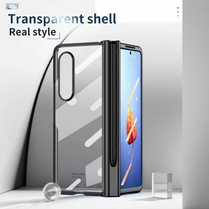 Full Body Integrated Electroplating Hinge Phone Case with Pen Slot, For Samsung Galaxy Z Fold4