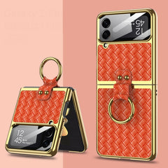 GKK Weave Texture Electroplating Protective Phone Case, For Samsung Galaxy Z Flip4