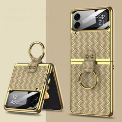 GKK Weave Texture Electroplating Protective Phone Case, For Samsung Galaxy Z Flip4