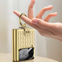 GKK Weave Texture Electroplating Protective Phone Case, For Samsung Galaxy Z Flip4