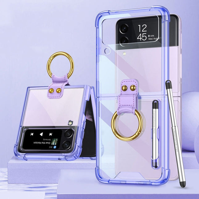 GKK Airbag Protective Phone Case with Ring & Pen, For Samsung Galaxy Z Flip4