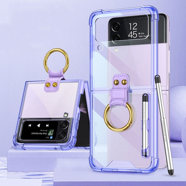 GKK Airbag Protective Phone Case with Ring & Pen, For Samsung Galaxy Z Flip4