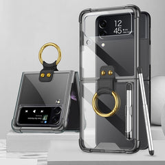 GKK Airbag Protective Phone Case with Ring & Pen, For Samsung Galaxy Z Flip4