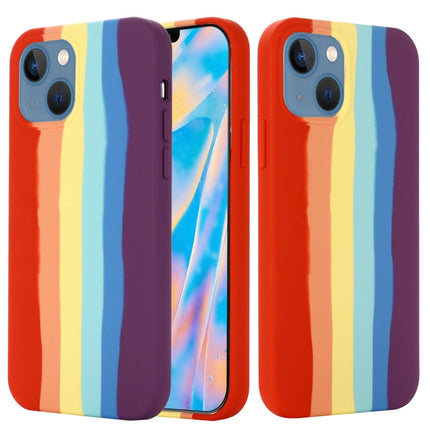 Rainbow Liquid Silicone Phone Case, For iPhone 14, For iPhone 14 Plus, For iPhone 14 Pro Max, For iPhone 14 Pro