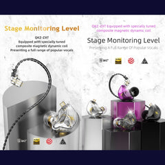 QKZ ZXT Sports In-ear Wired Control Plug HIFI Stereo Stage Monitor Earphone