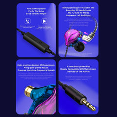 QKZ ZXT Sports In-ear Wired Control Plug HIFI Stereo Stage Monitor Earphone