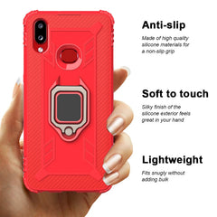 Carbon Fiber Protective Case with 360 Degree Rotating Ring Holder, For Samsung Galaxy A10s, For Samsung Galaxy A20s, For Samsung Galaxy A21 (European Version), For Samsung Galaxy A40, For Samsung Galaxy A70, For Samsung Galaxy A70s