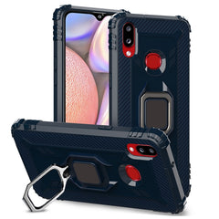 Carbon Fiber Protective Case with 360 Degree Rotating Ring Holder, For Samsung Galaxy A10s, For Samsung Galaxy A20s, For Samsung Galaxy A21 (European Version), For Samsung Galaxy A40, For Samsung Galaxy A70, For Samsung Galaxy A70s