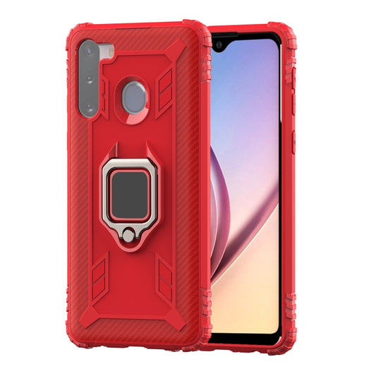 Carbon Fiber Protective Case with 360 Degree Rotating Ring Holder, For Samsung Galaxy A21 (European Version), For Samsung Galaxy A40, For Samsung Galaxy A70, For Samsung Galaxy A70s, For Samsung Galaxy A30s, For Samsung Galaxy A50