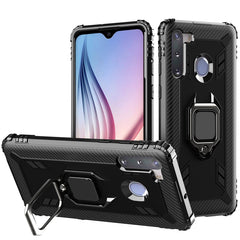 Carbon Fiber Protective Case with 360 Degree Rotating Ring Holder, For Samsung Galaxy A10s, For Samsung Galaxy A20s, For Samsung Galaxy A21 (European Version), For Samsung Galaxy A40, For Samsung Galaxy A70, For Samsung Galaxy A70s