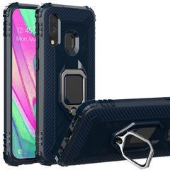 Carbon Fiber Protective Case with 360 Degree Rotating Ring Holder, For Samsung Galaxy A10s, For Samsung Galaxy A20s, For Samsung Galaxy A21 (European Version), For Samsung Galaxy A40, For Samsung Galaxy A70, For Samsung Galaxy A70s