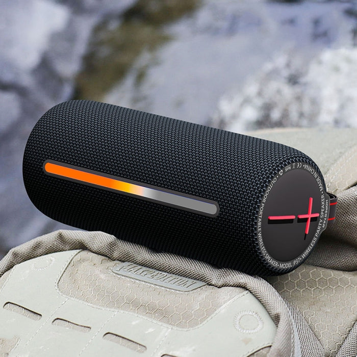 HOPESTAR P37 Outdoor Portable RGB Light Waterproof Wireless Bluetooth Speaker(Black)