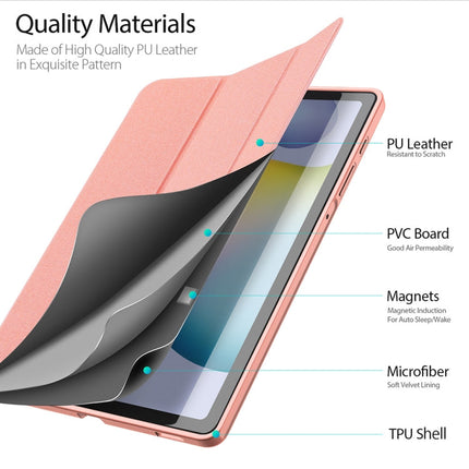 DUX DUCIS Domo Series Horizontal Flip Magnetic PU Leather Case with Three-folding Holder & Pen Slot, For Galaxy Tab S6 Lite 10.4 inch
