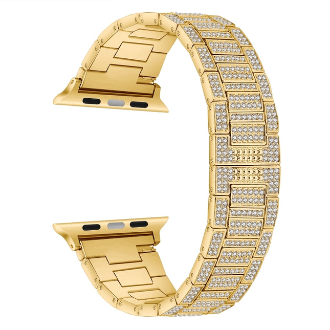Diamond Metal Watch Band For Apple Watch Series, 7 45mm / 6&SE&5&4 44mm / 3&2&1 42mm, 7 41mm / 6&SE&5&4 40mm / 3&2&1 38mm
