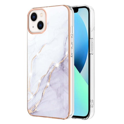 Electroplating Marble Pattern Dual-side IMD TPU Shockproof Phone Case, For iPhone 14, For iPhone 14 Pro, For iPhone 14 Plus, For iPhone 14 Pro Max