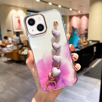 Gold Halo Marble Pattern Case with Bracelet, For iPhone 14, For iPhone 14 Plus, For iPhone 14 Pro, For iPhone 14 Pro Max, For iPhone 13, For iPhone 13 Pro