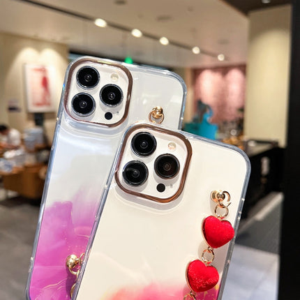 Gold Halo Marble Pattern Case with Bracelet, For iPhone 14, For iPhone 14 Plus, For iPhone 14 Pro, For iPhone 14 Pro Max, For iPhone 13, For iPhone 13 Pro