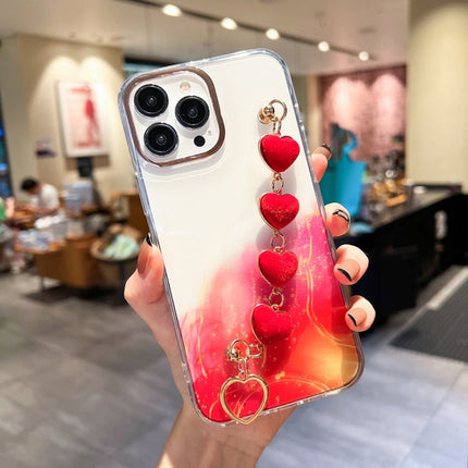 Gold Halo Marble Pattern Case with Bracelet, For iPhone 14, For iPhone 14 Plus, For iPhone 14 Pro, For iPhone 14 Pro Max, For iPhone 13, For iPhone 13 Pro