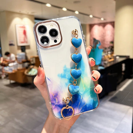 Gold Halo Marble Pattern Case with Bracelet, For iPhone 14, For iPhone 14 Plus, For iPhone 14 Pro, For iPhone 14 Pro Max, For iPhone 13, For iPhone 13 Pro