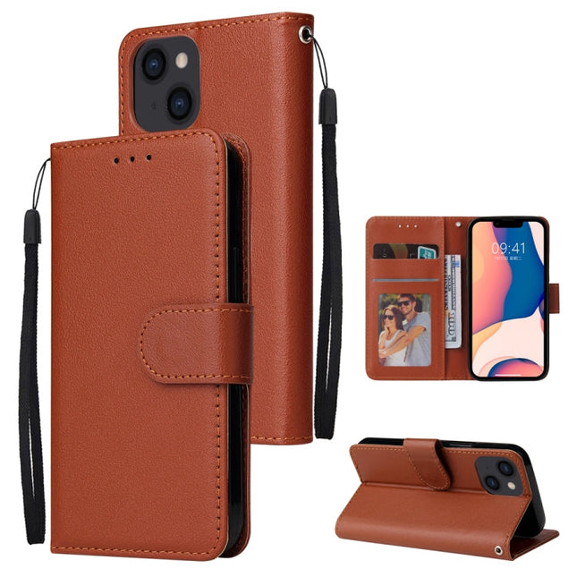 Multifunctional Horizontal Flip Leather Case with Three Card Slot, For iPhone 14, For iPhone 14 Plus, For iPhone 14 Pro