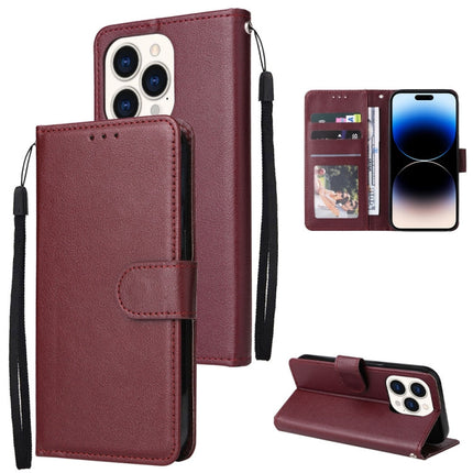 Multifunctional Horizontal Flip Leather Case with Three Card Slot, For iPhone 14, For iPhone 14 Plus, For iPhone 14 Pro